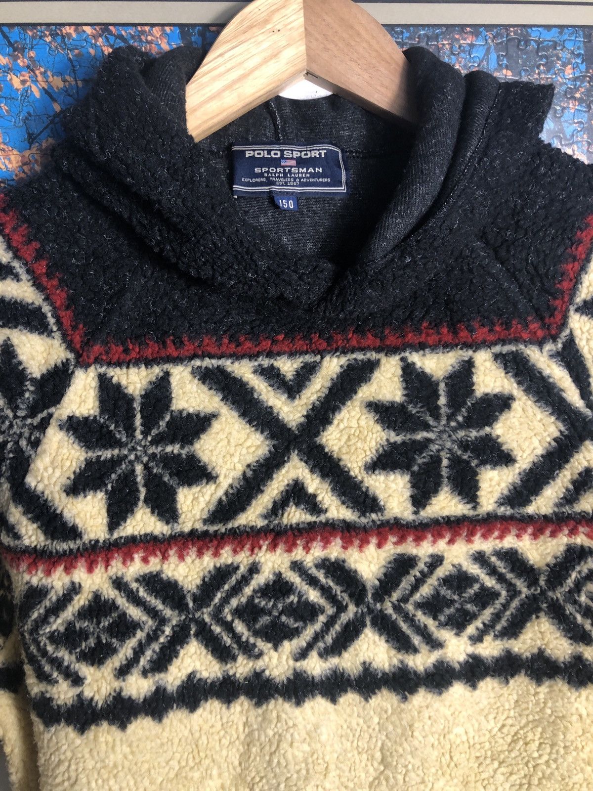 Polo Ralph Lauren × Vintage Vintage Polo Ralph Lauren SPORT Fleece Hoddie Size US M / EU 48-50 / 2 - 5 Thumbnail