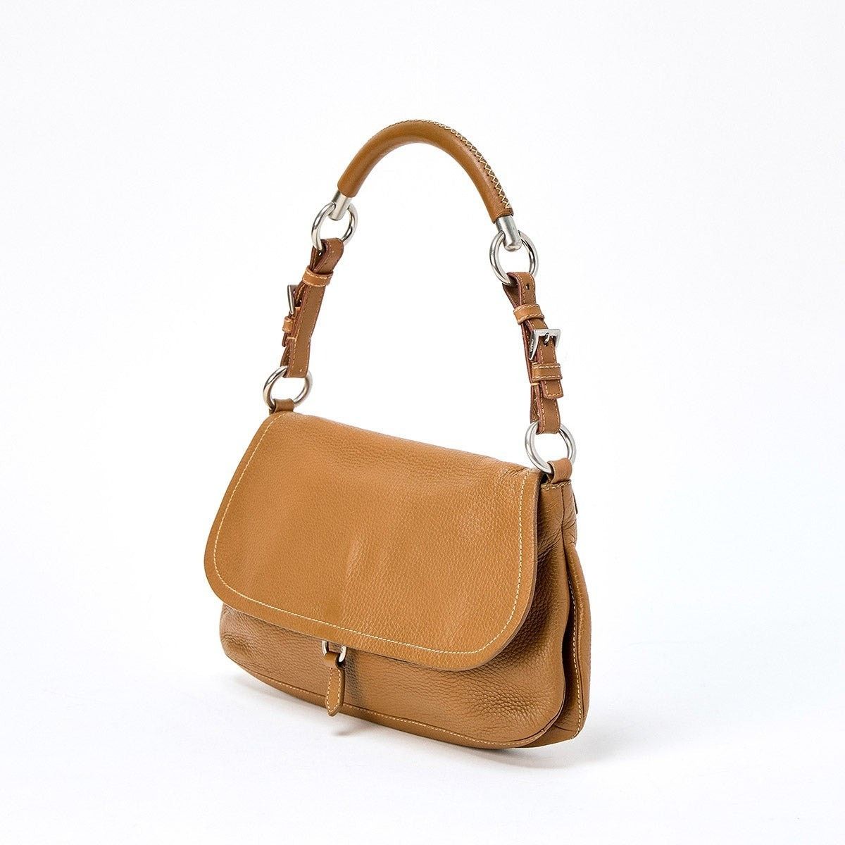 Prada Prada Leather Triangle Shoulder Bag Brown Size ONE SIZE - 3 Thumbnail