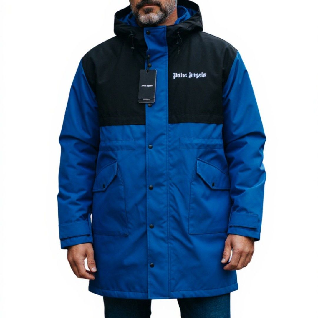 Palm Angels Blue Overcoat S Drawstring Hood Full Zip 86710 Size US S / EU 44-46 / 1 - 1 Thumbnail