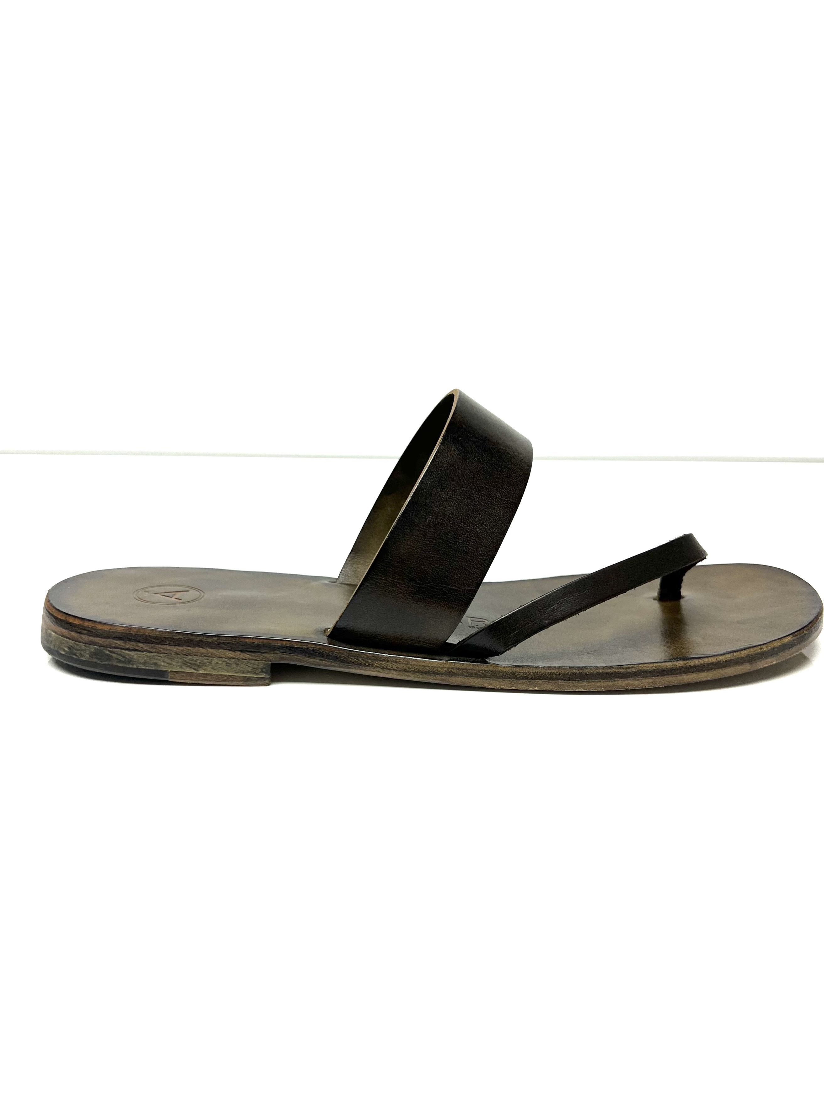 Other ALVARO GONZALEZ, MILITARY GREEN LEATHER HAND MADE, SLIDE Size US 11 / EU 44 - 4 Thumbnail
