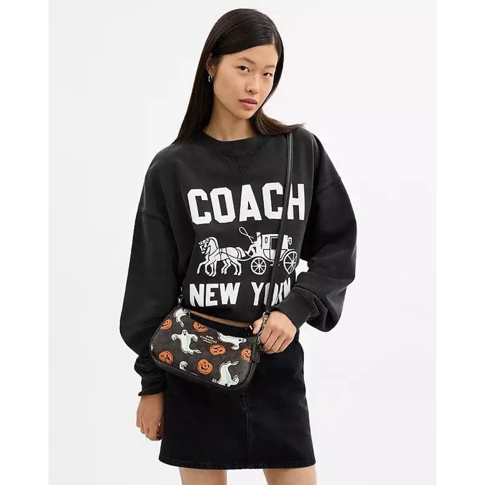 Coach NWT Coach Teri Shoulder Bag Canvas Pumpkin Halloween CCE71 Size ONE SIZE - 12 Thumbnail