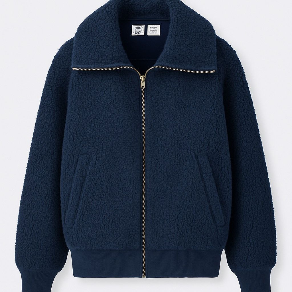 Uniqlo Uniqlo U Navy Fleece Zip Jacket Modern Minimalist Streetwear Size US M / EU 48-50 / 2 - 1 Thumbnail