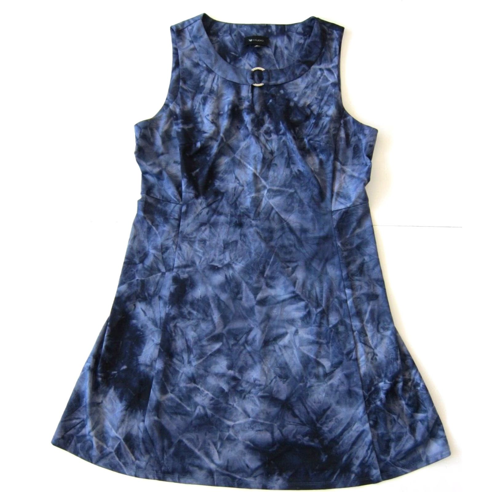 Vintage VINTAGE AB Studio Purple Stretch Tie Dye Sleeveless Shift A-Line Sheath Tunic Dress XL Size XL / US 12-14 / IT 48-50 - 2 Thumbnail