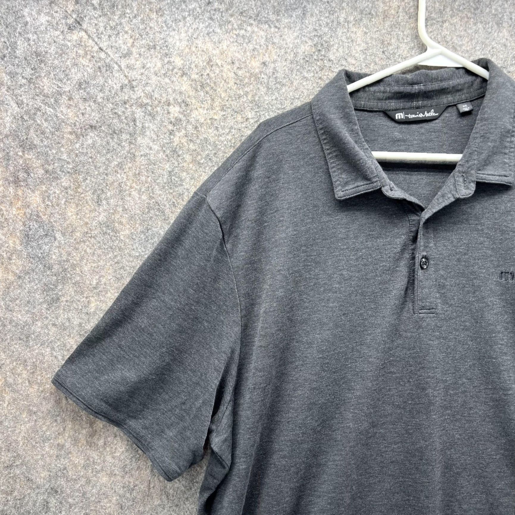 TravisMathew Travis Mathew Polo Shirt Men XXL Heather Gray Casual Pima Cotton Polyester Size US XXL / EU 58 / 5 - 3 Thumbnail