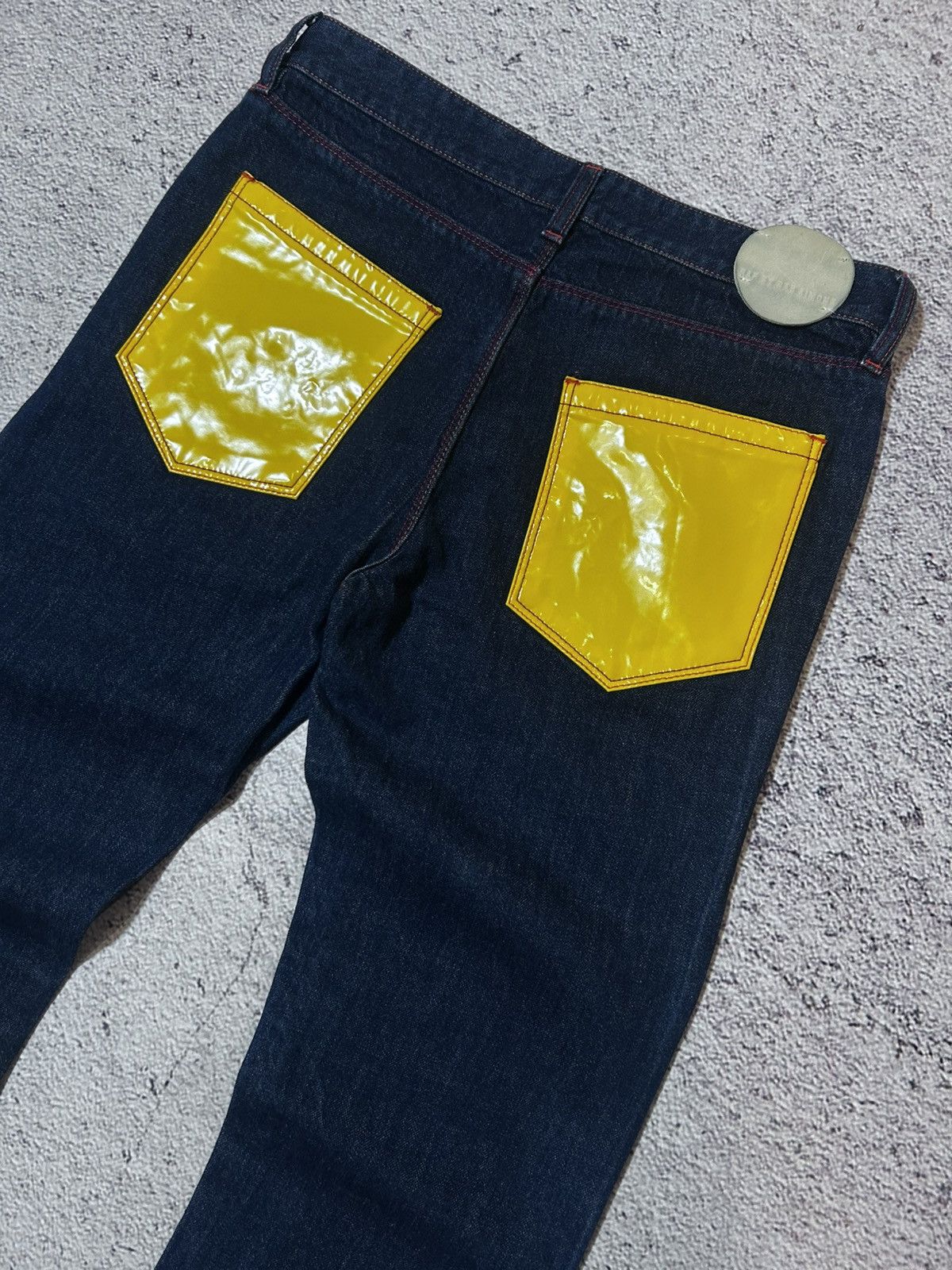Raf by Raf Simons RAF by Raf Simons Jeans Yellow Patent Back Pockets Size US 32 / EU 48 - 10 Thumbnail