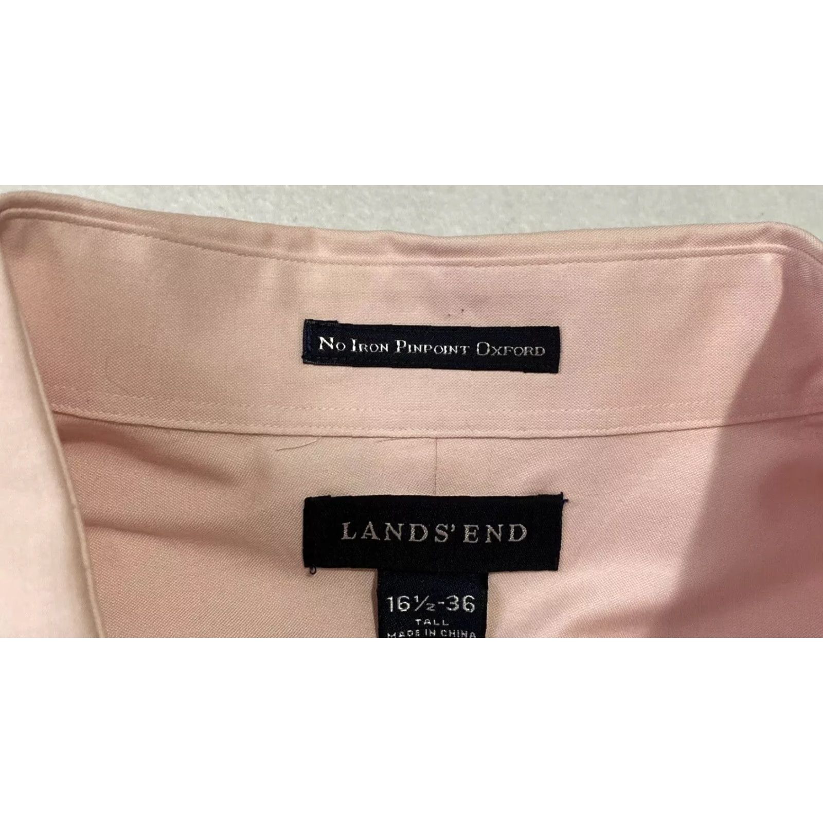 Lands' End Lands' End Button Shirt Men 16X36 Long Sleeve Pink Solid Dress Shirt Non-Iron Pockets Big & Tall Men’s Shirt Size US L / EU 52-54 / 3 - 4 Thumbnail