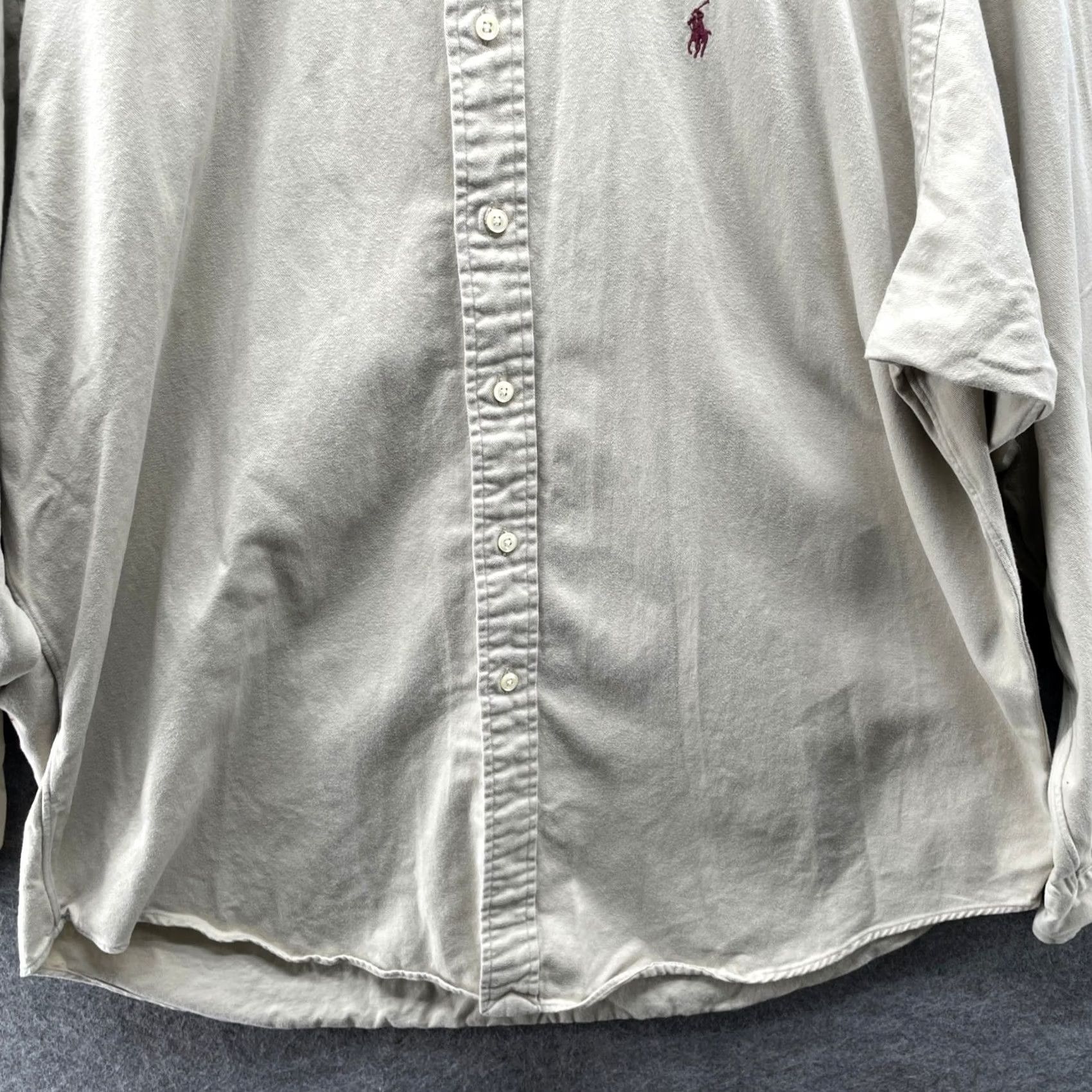 Ralph Lauren Ralph Lauren Shirt Mens XL Twill Long Sleeve Beige Khaki Cotton Button Down Size US XL / EU 56 / 4 - 4 Thumbnail