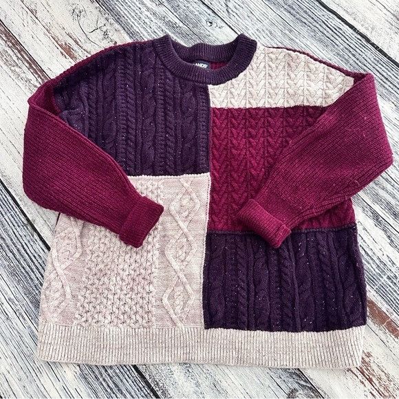 Lands' End Lands’ End Multicolor Cable Knit Oversized Sweater Size XS / US 0-2 / IT 36-38 - 1 Thumbnail