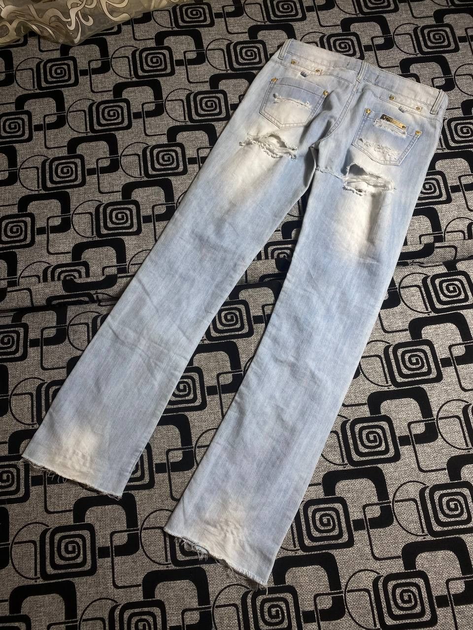 Other Crazy Crash Dirty Baggy Faded Jean Japan Avant Garde Style Size US 30 / EU 46 - 12 Thumbnail