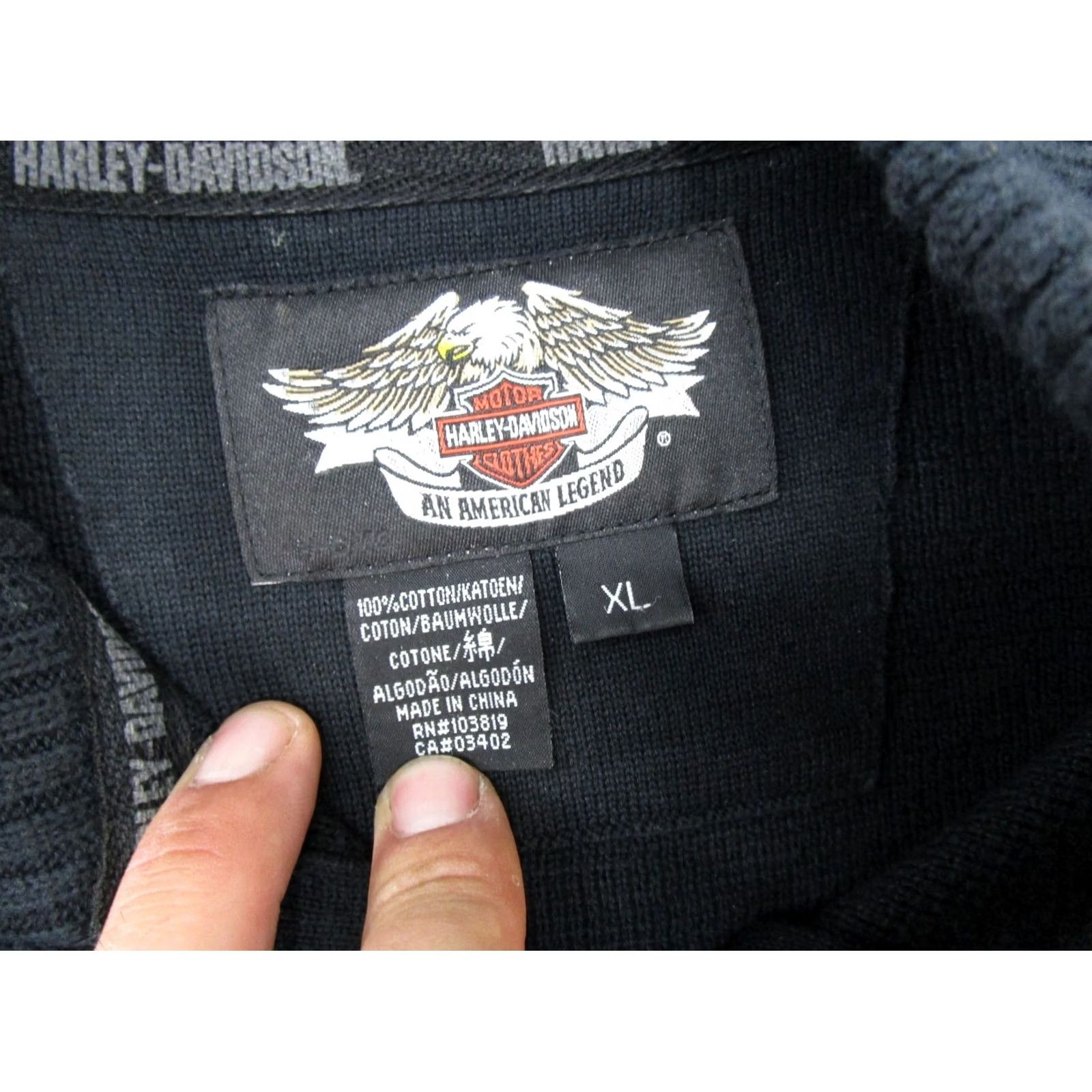 Harley Davidson Harley-Davidson Mens 1/4 Zip Pullover Knit Sweater XL Black Logo Biker Long Sleeve Pullover Casual Shirt Size US XL / EU 56 / 4 - 2 Thumbnail