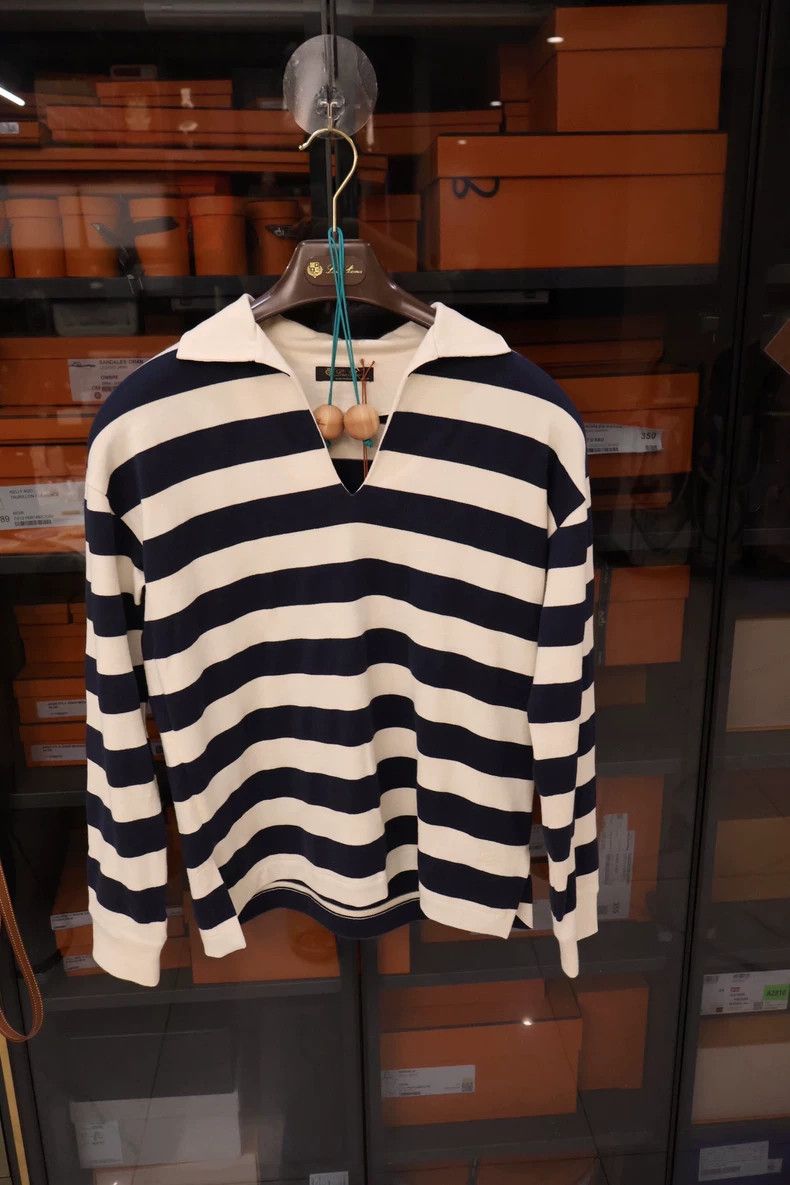 Loro Piana LORO PIANA Navy striped jacket Size S / US 4 / IT 40 - 1 Thumbnail