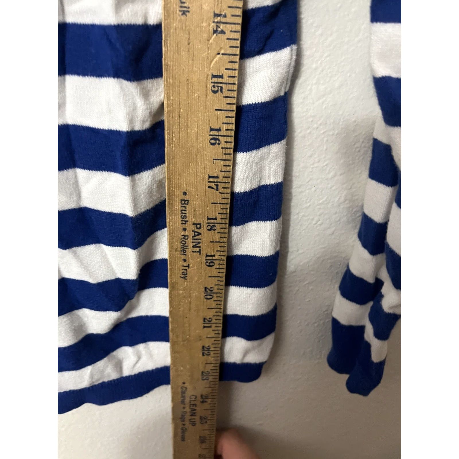Tommy Hilfiger Tommy Hilfiger Woman Blue White T-Shirt Striped Long Sleeve V-Neck Size S Size S / US 4 / IT 40 - 4 Thumbnail