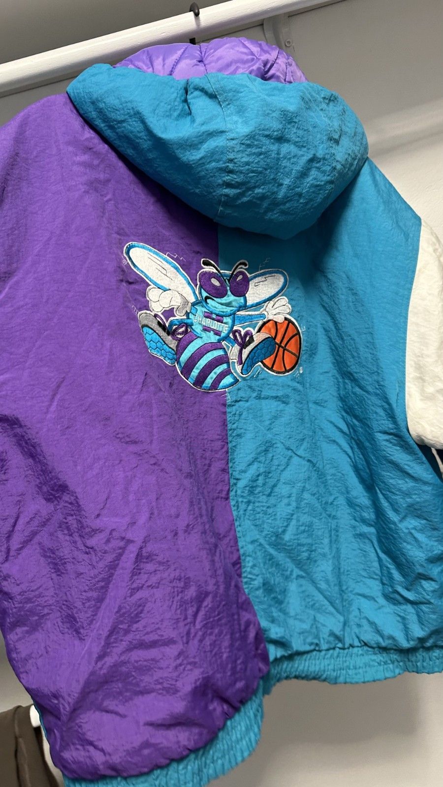 Starter Vintage Charlotte Hornets Starter Full Zip Two Tone Jacket Size US XL / EU 56 / 4 - 12 Thumbnail