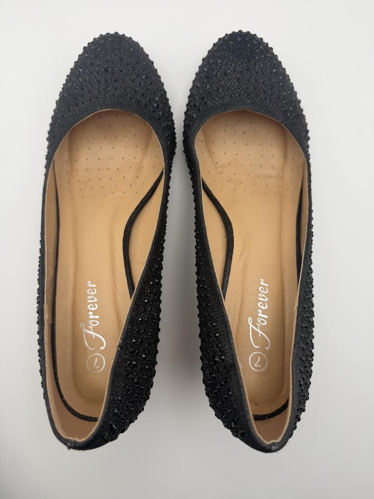 Forever 21 Sparkly Black Rhinestone Wedge Heels - Forever - Size 7 Size US 7 / IT 37 - 1 Thumbnail
