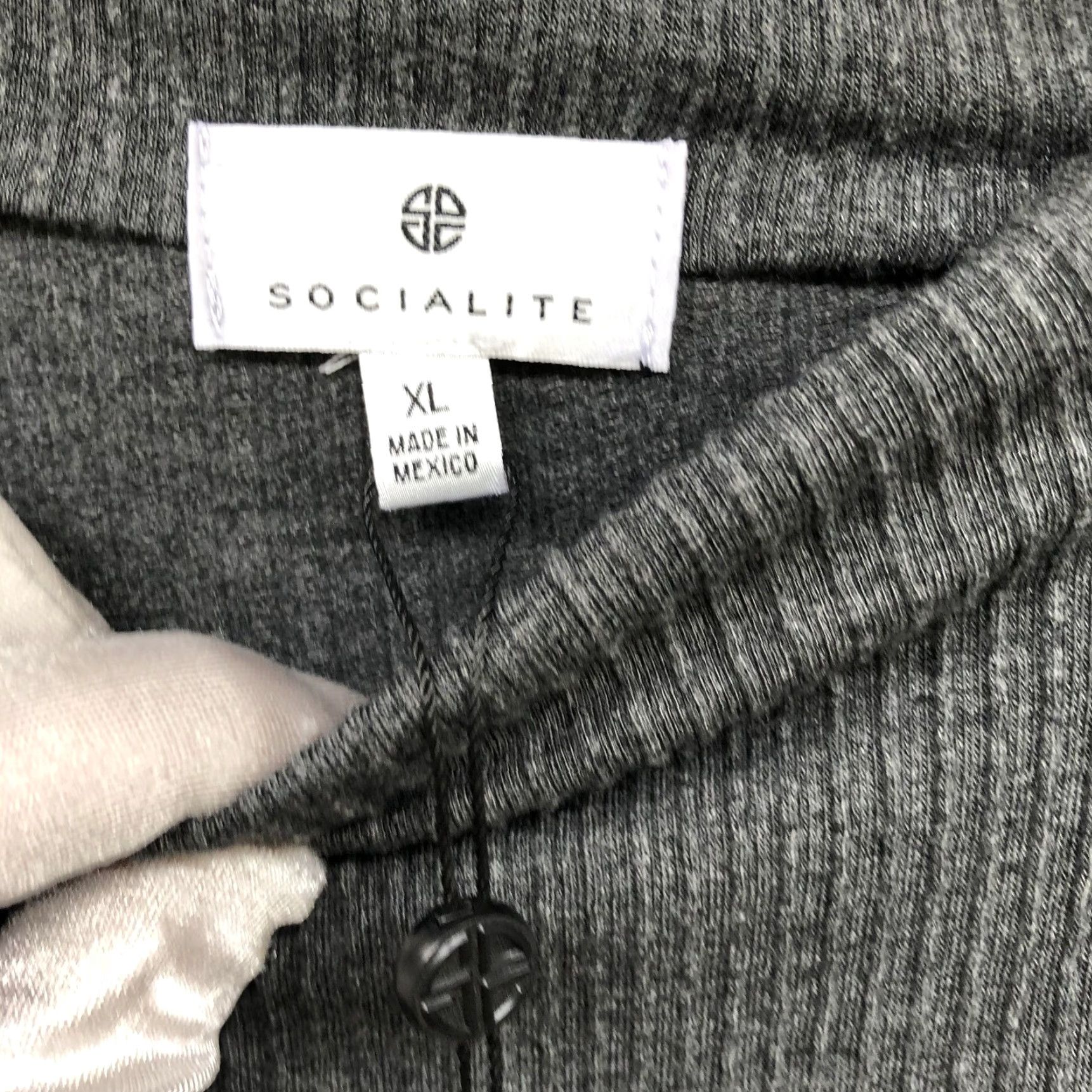 Vintage VINTAGE? No — Socialite High Neck Tunic Top Womens XL Gray Rib Knit Balloon Sleeve Shirt Size XL / US 12-14 / IT 48-50 - 6 Thumbnail