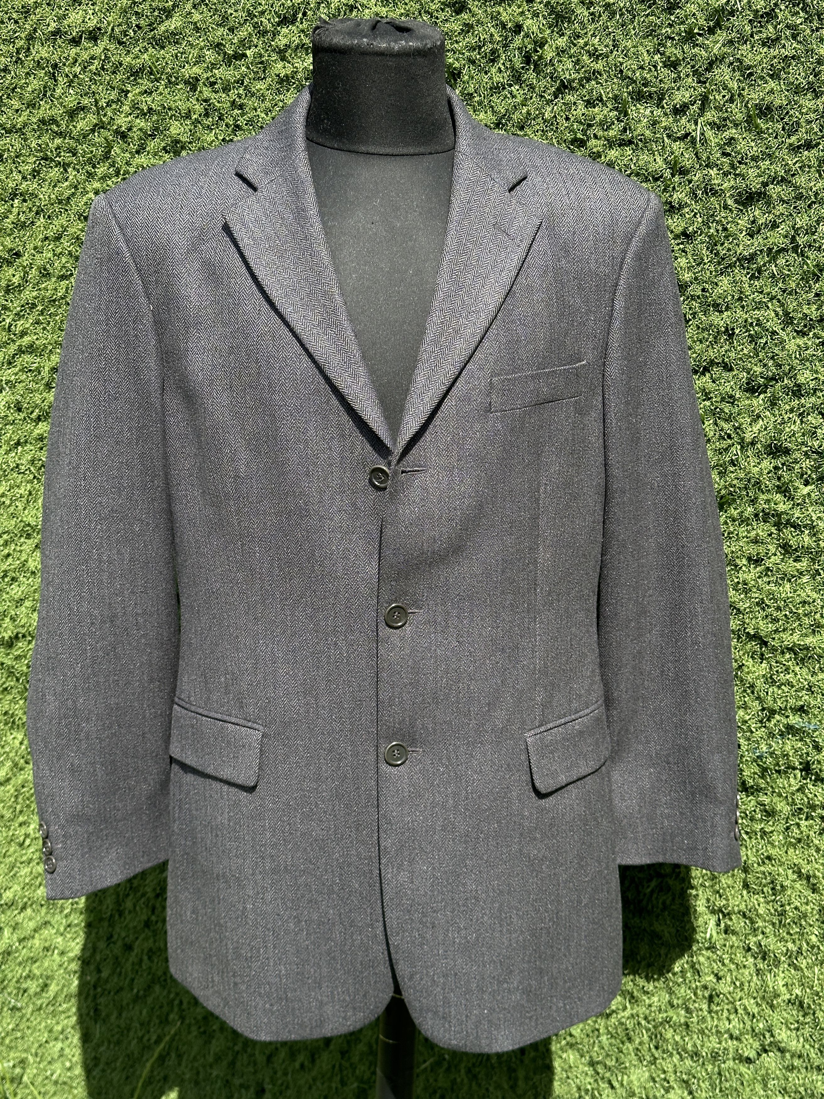 Balmain Balmain Paris Herringbone Wool Suit Blazer Double Vent IT 52 Size 52R - 1 Thumbnail
