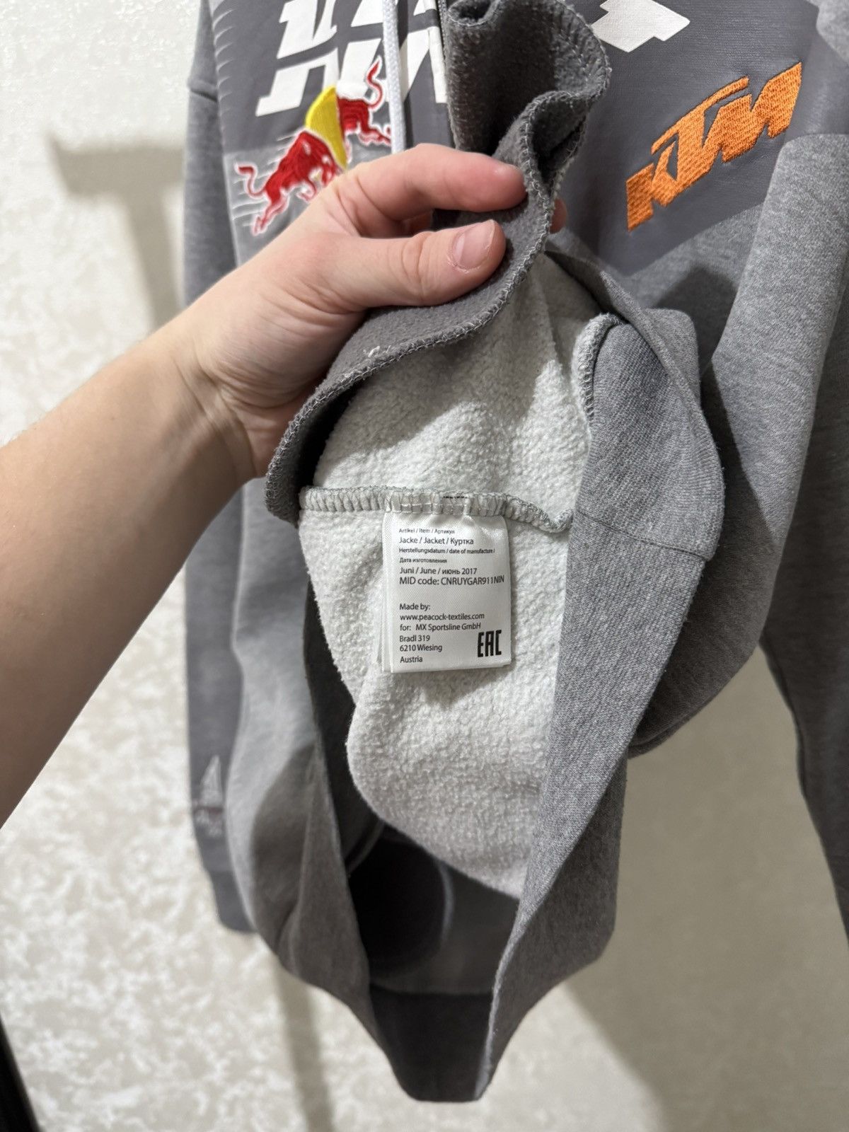 RED BULL KING RACING KTM ZIP HOODIE MOTORRAD JACKET HOODED