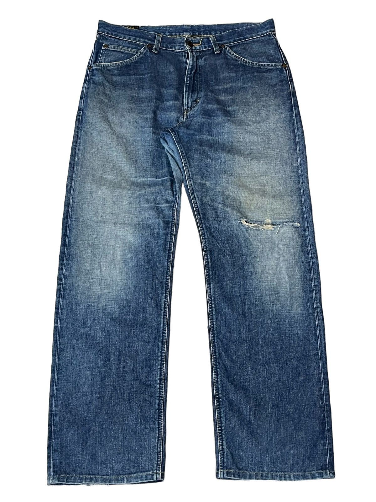 Lee VINTAGE LEE RIDERS REPRO 50s RIPPED HALF SELVEDGE DENIM Size US 35 - 2 Thumbnail