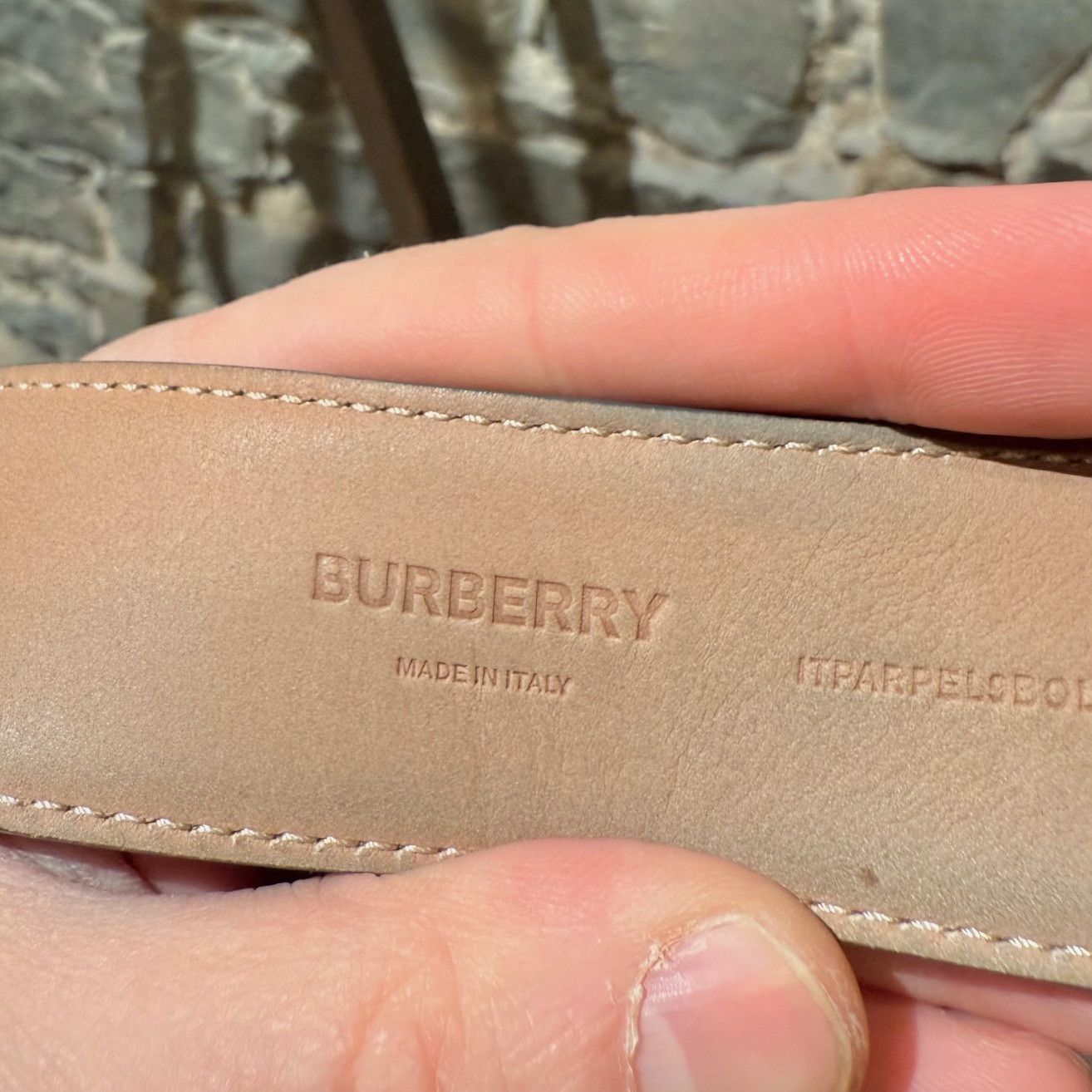 Burberry Burberry TB Grey Leather Logo 35mm Belt Size ONE SIZE - 10 Thumbnail