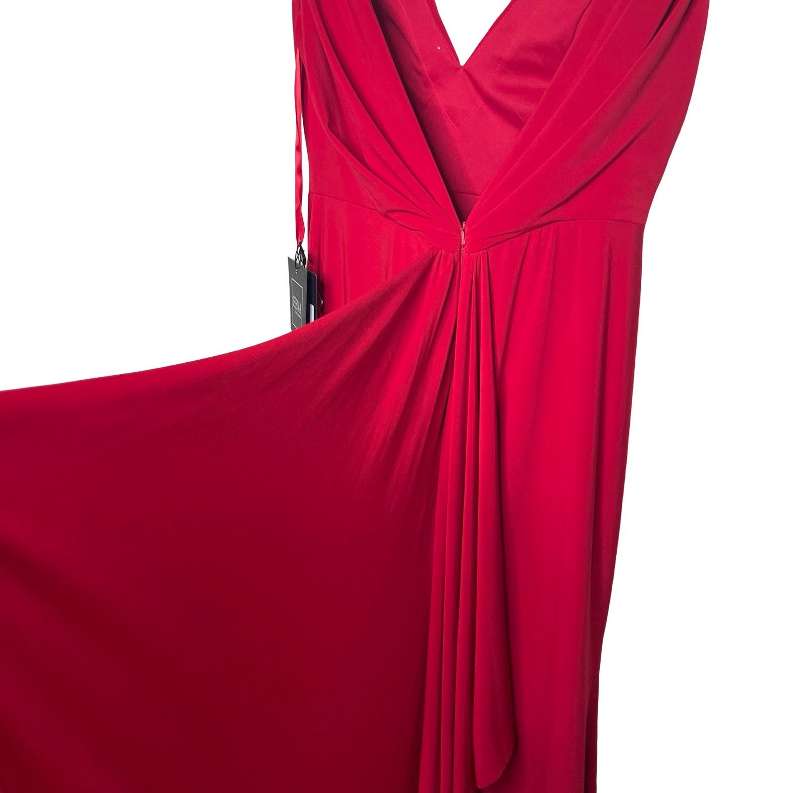 Other NWT Ieena Mac Duggal Sleeveless V Neck Jersey Gown in Red 4 Size S / US 4 / IT 40 - 7 Thumbnail