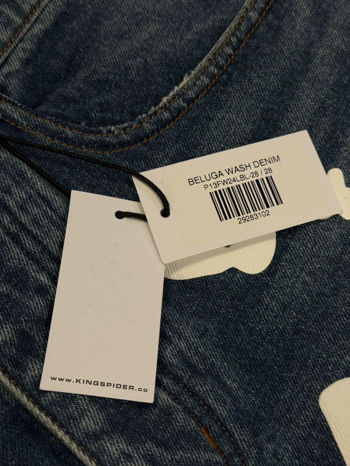 Sp5der Sp5der Worldwide Beluga Denim Jeans Size 28 (NEW) Size US 28 / EU 44 - 6 Thumbnail