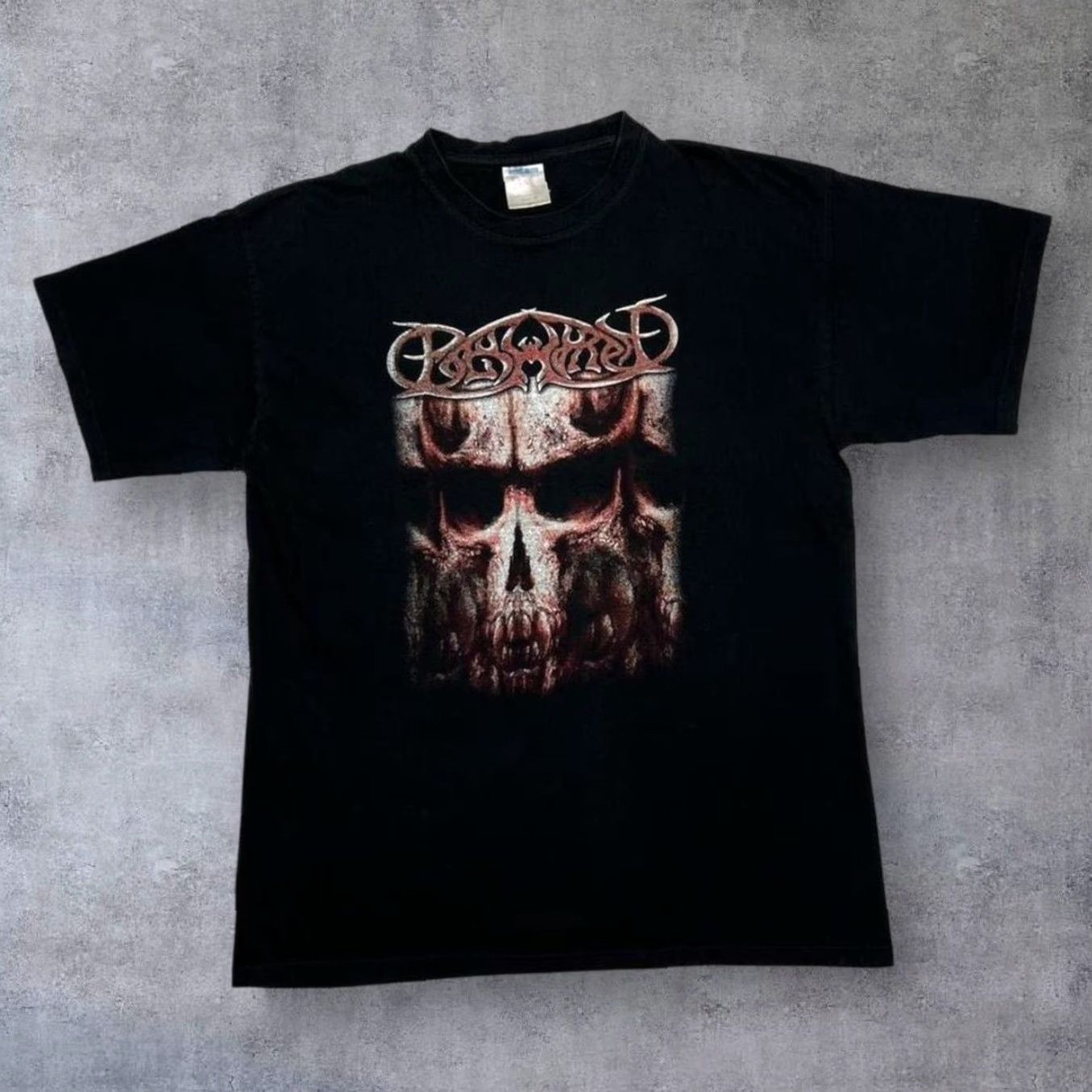 Vintage VINTAGE B&C Doomed Jesus Christ Disgraceful Supper Death Metal Band T-Shirt XL Graphic Print Front Back Men Regular Black Shirt Size XL Size US XL / EU 56 / 4 - 2 Thumbnail