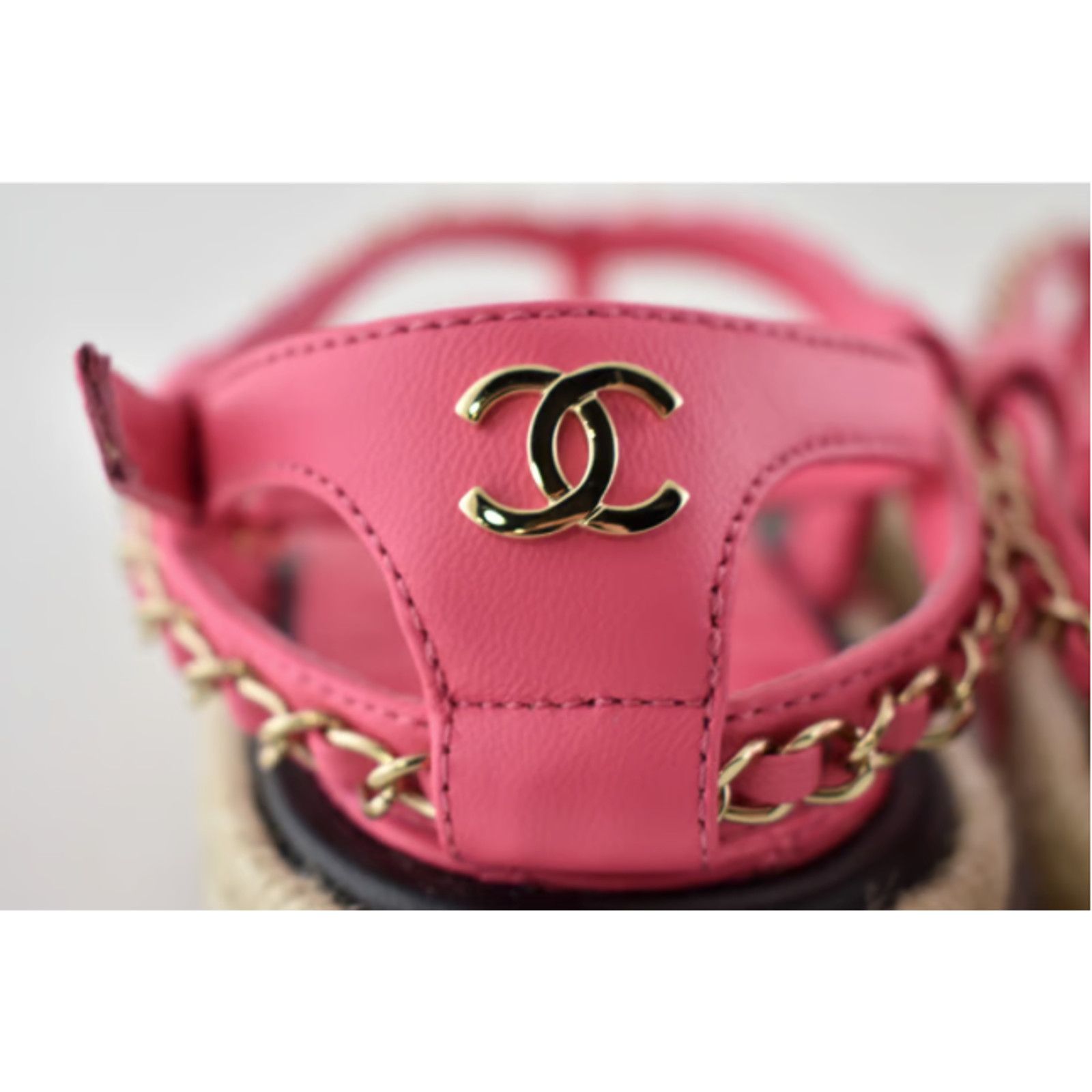 Chanel Chanel 21C Pink Lambskin Leather Chain Logo Mule Size US 7 / IT 37 - 2 Thumbnail