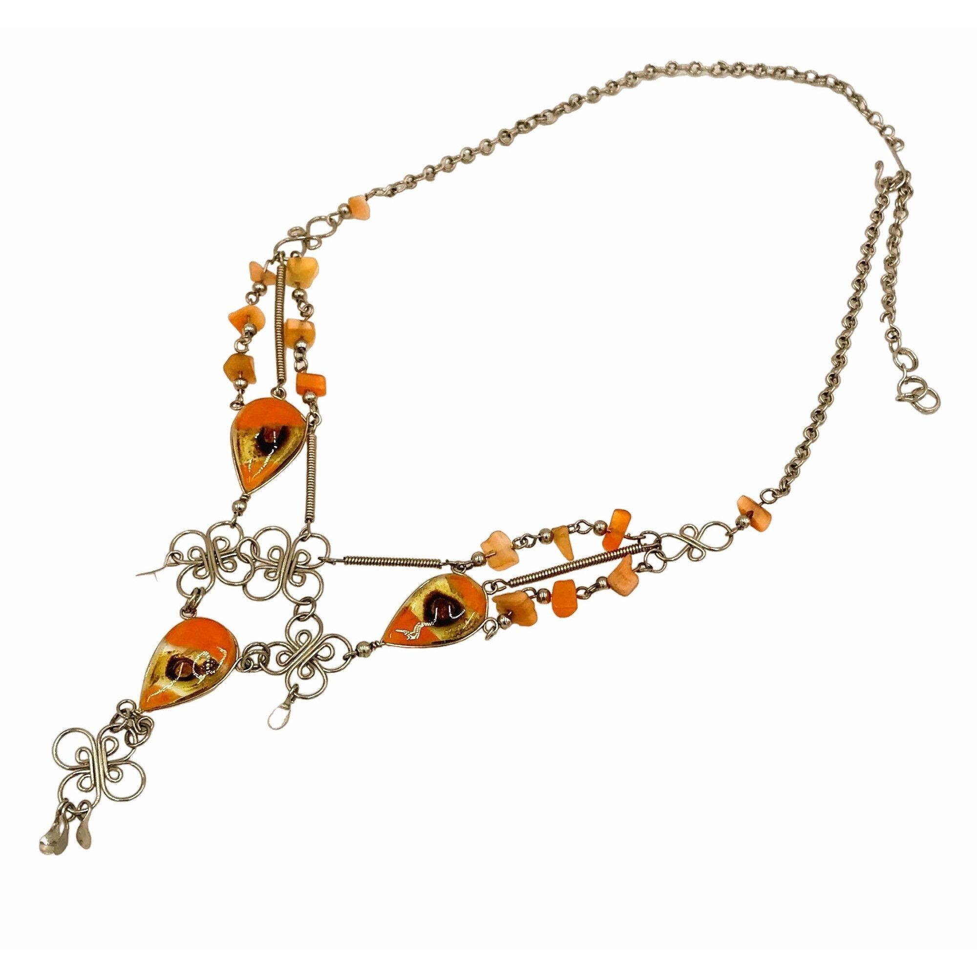 Other Third Eye Orange Necklace Handmade Boho Bohemian Hippie Size ONE SIZE - 8 Thumbnail