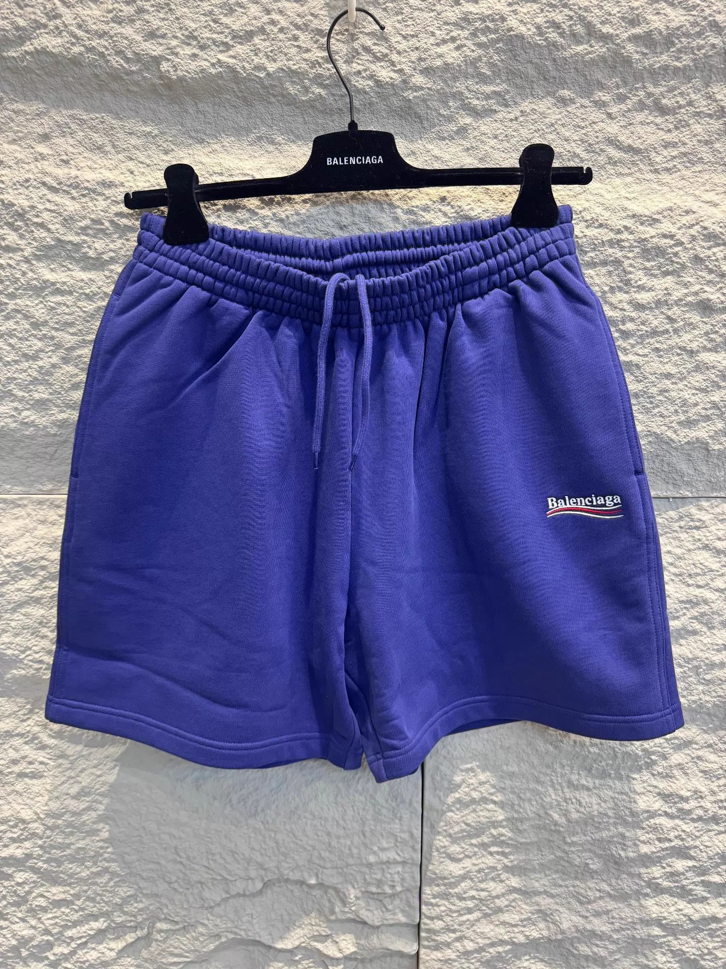 Balenciaga Blue Casual Sweat Shorts with Drawstring Size US 32 / EU 48 - 1 Thumbnail