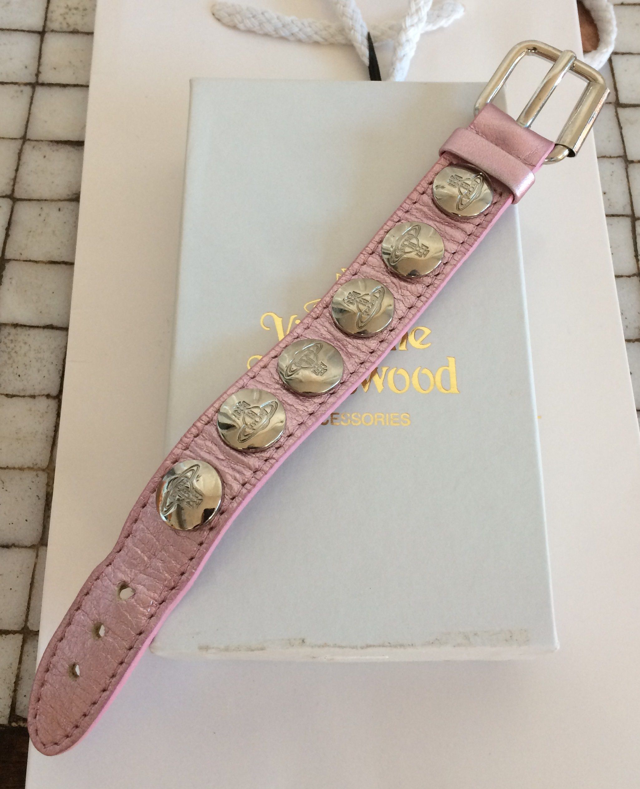 Vivienne Westwood S/S 2003 Vivenne Westwood Studded Leather Orb Bracelet +box Size ONE SIZE - 1 Thumbnail