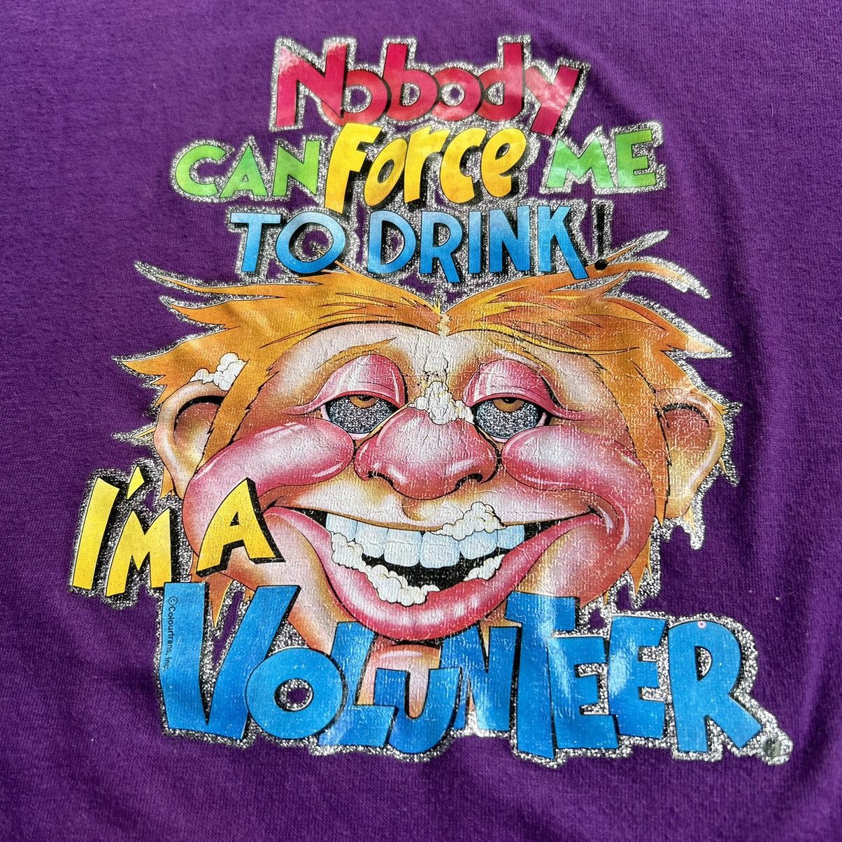 Vintage Vintage 80s Drinking Funny Humor Parody Iron On T Shirt Size US M / EU 48-50 / 2 - 8 Thumbnail