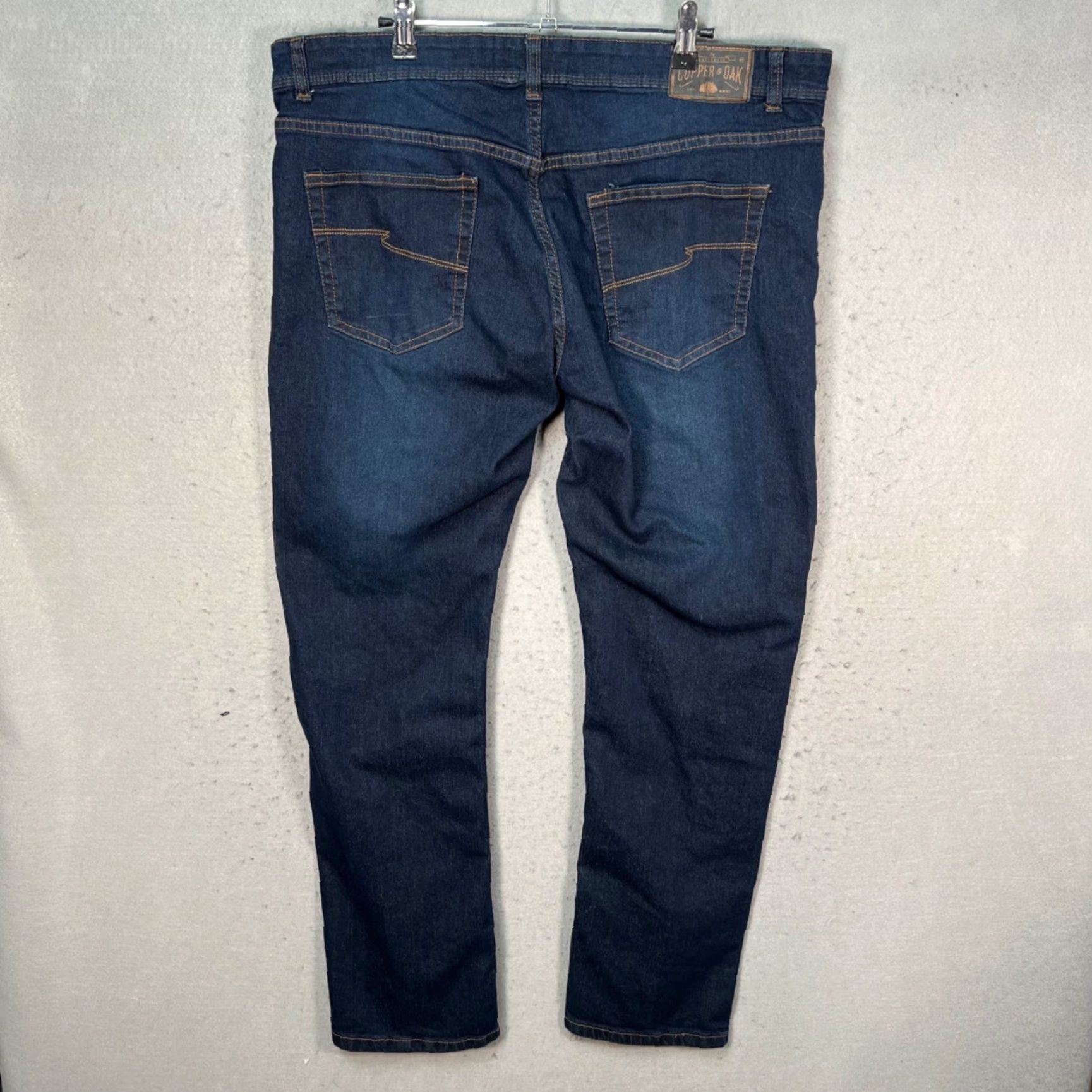 Vintage Copper & Oak Mens Jeans 36x32 Slim Straight Denim Blue Cotton Spandex 5-Pocket Casual Regular Rise Mid 10-12 Inseam 32in Blue Jeans Mens Size US 36 / EU 52 - 2 Thumbnail