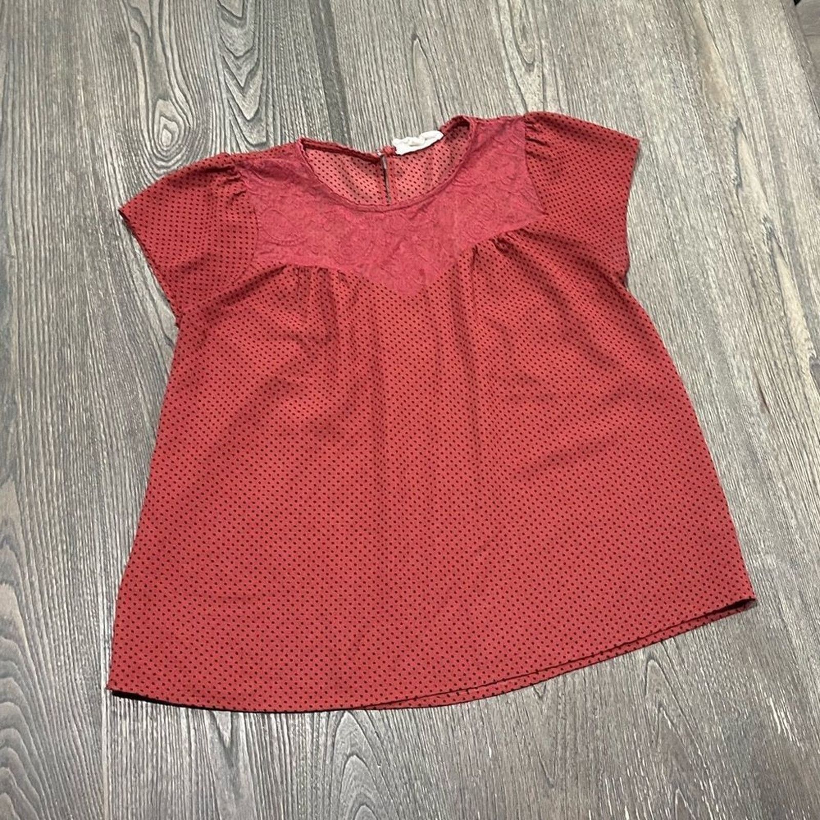 Vintage Sweet Wanderer Brown Black Polkadot Short Sleeve Blouse S Size S / US 4 / IT 40 - 1 Thumbnail