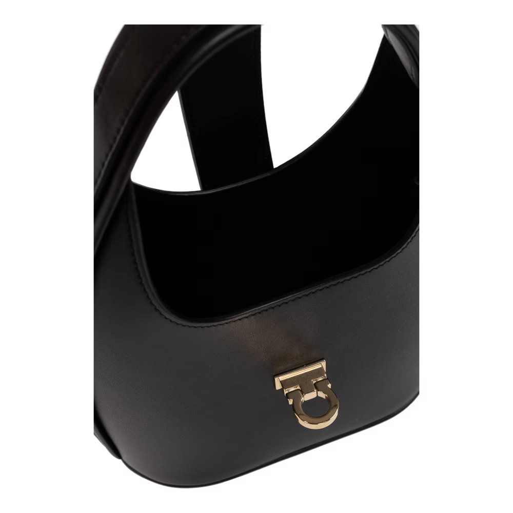 Salvatore Ferragamo o1s1rm0924 Size: OS / Leather Mini Hobo Bag in Black Size ONE SIZE - 5 Thumbnail