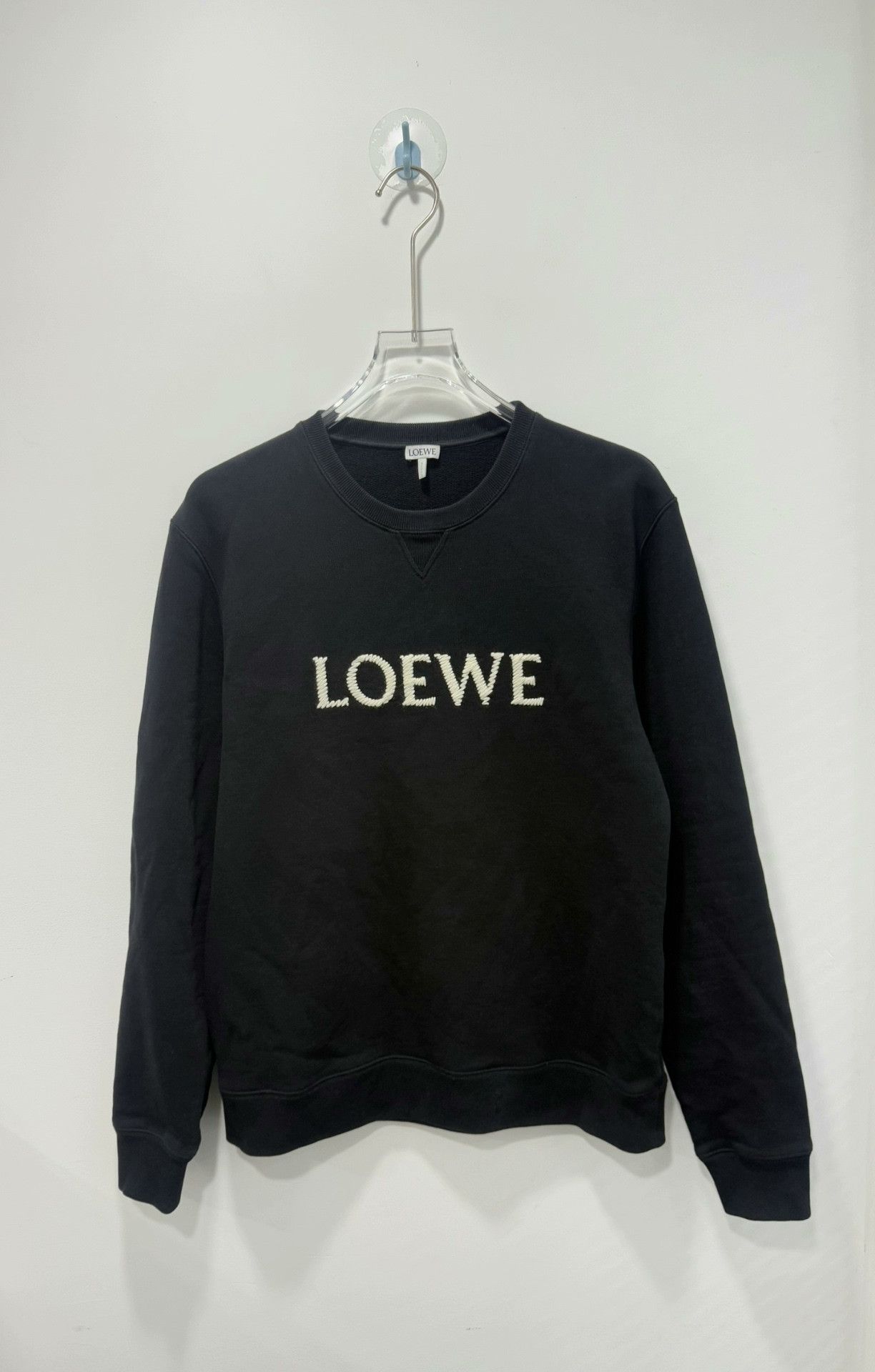 Loewe Black Logo Embroidery Long-Sleeve Sweatshirt M