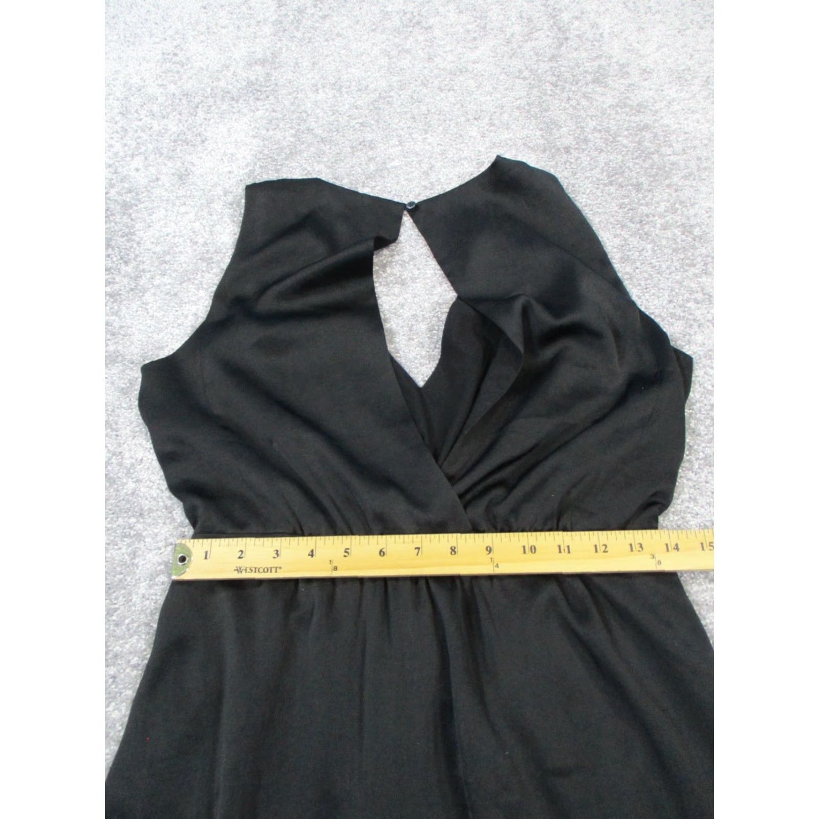 Madewell Madewell Dress Womens 4 Black Satin Blouson V-Neck Sleeveless Party/Cocktail Short Vintage No Size S / US 4 / IT 40 - 7 Thumbnail