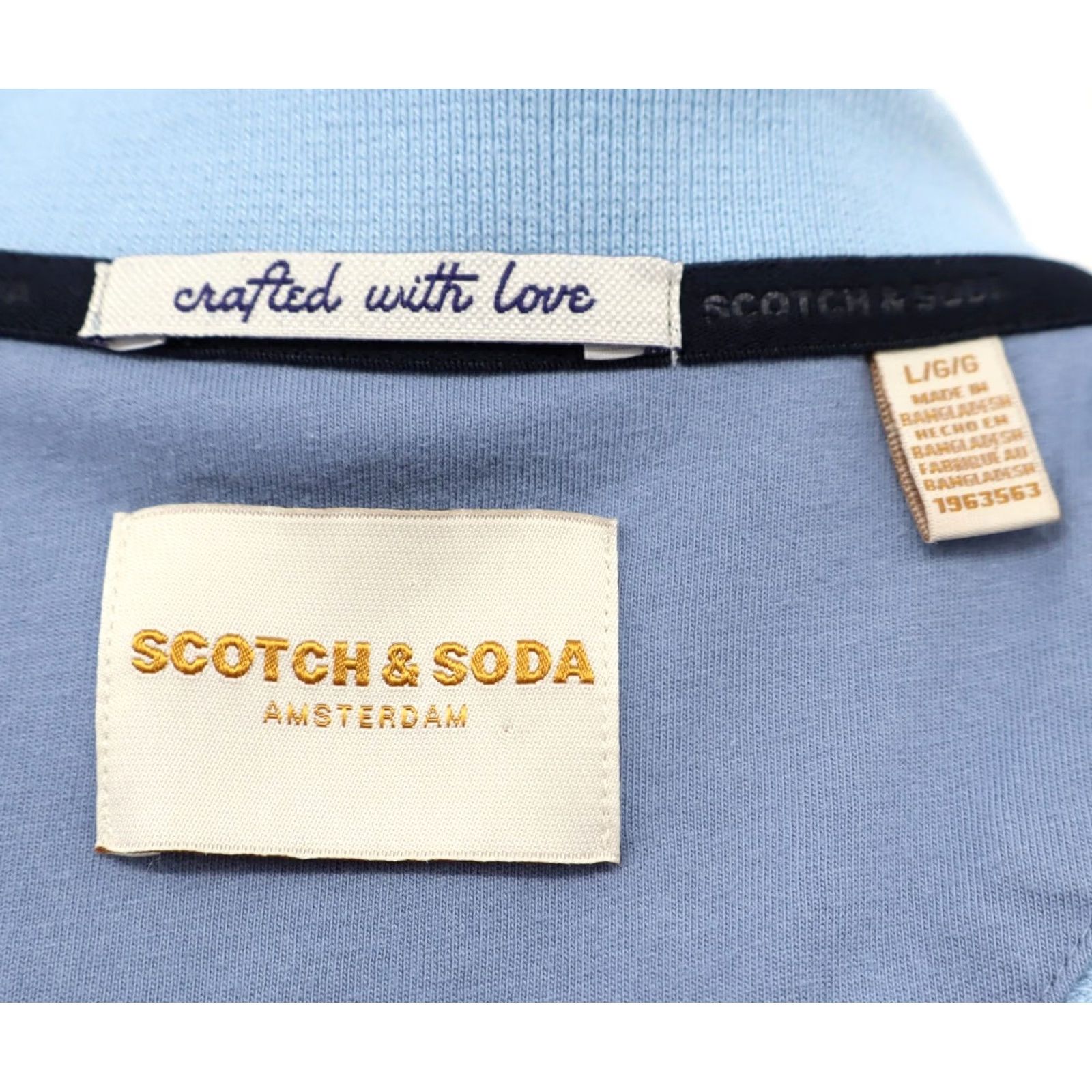 Scotch & Soda Scotch & Soda Polo Men Jacquard Cotton Polyester Blue L Short Sleeve Collared 27.5" Shoulders to Hem Orange XL? Size US L / EU 52-54 / 3 - 3 Thumbnail