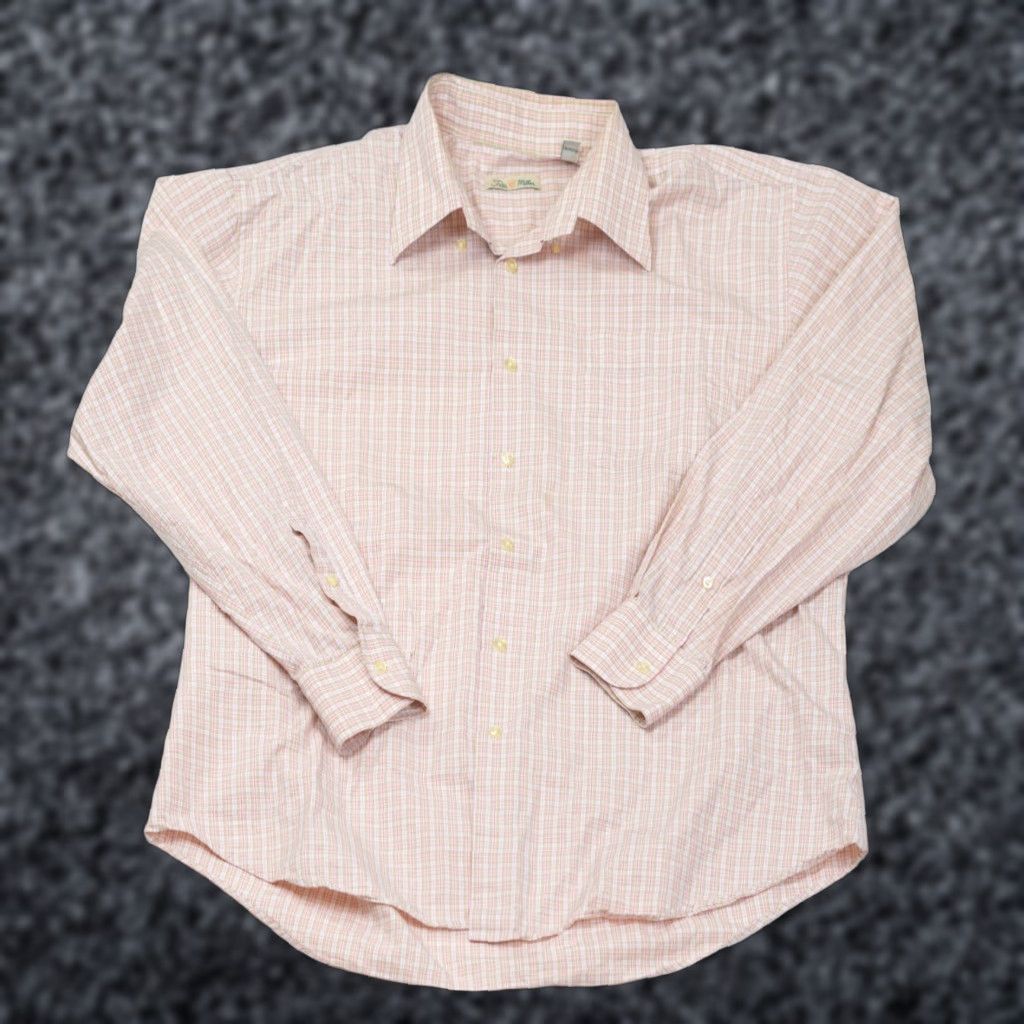 Peter Millar Peter Millar Shirt Men XL Pink Brown White Plaid Button-Down Cotton Long Sleeve Size US XL / EU 56 / 4 - 1 Thumbnail
