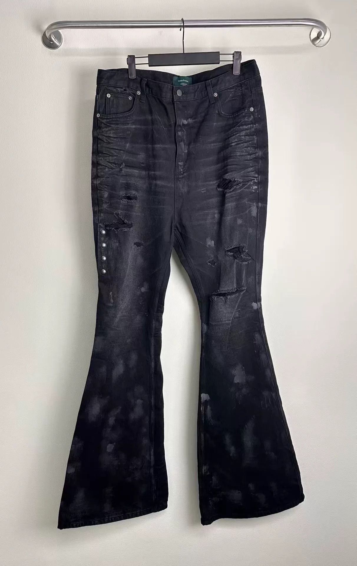 Other Undermycar Mud-Dyed Distressed Flare Jeans Size 22" - 1 Thumbnail