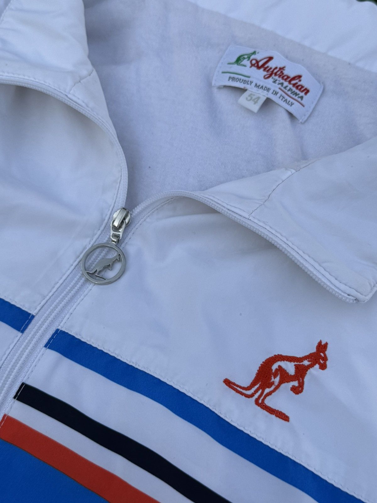 Vintage Australian Print Stripes men's tennis jacket Size US XL / EU 56 / 4 - 6 Thumbnail