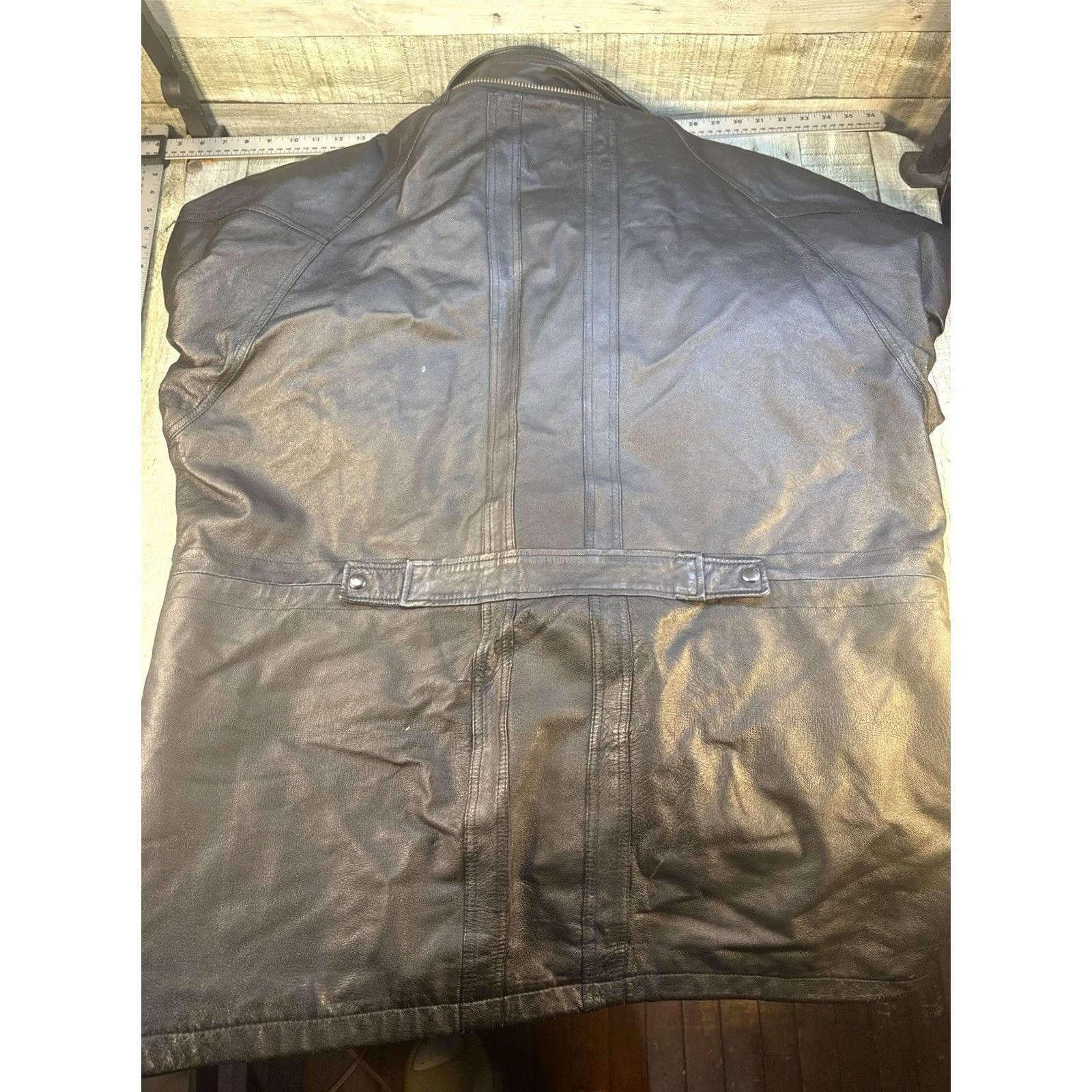 Vintage VINTAGE World Alliance Originals 2XT Black Leather Jacket Heavy Quilted Lined Pocket Mens 2XT Trench Coat Size US XXL / EU 58 / 5 - 3 Thumbnail