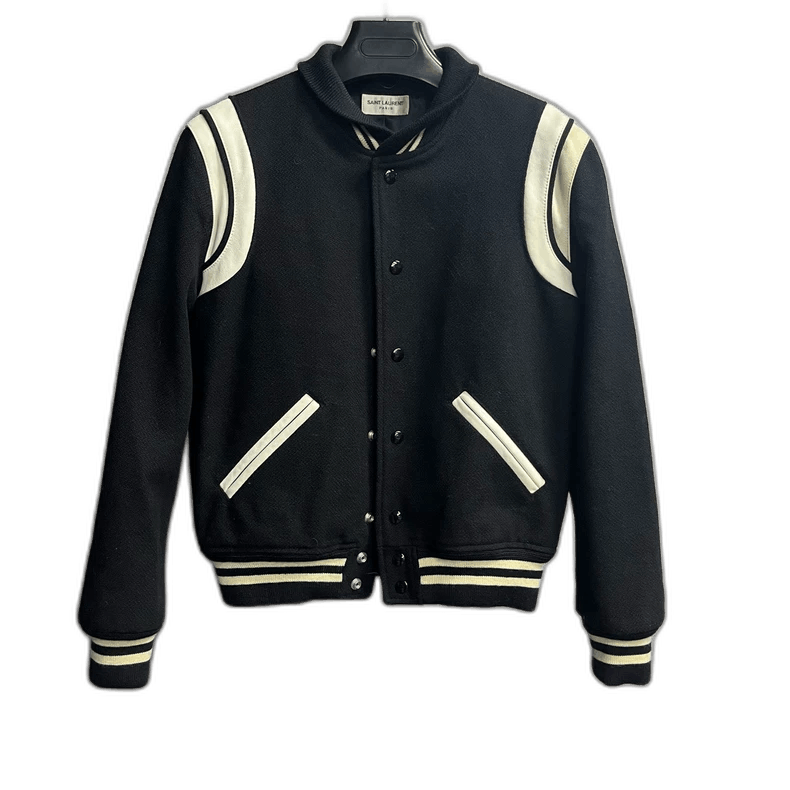 Saint Laurent Paris Saint Laurent Black Striped Varsity Jacket Size US M / EU 48-50 / 2 - 1 Thumbnail