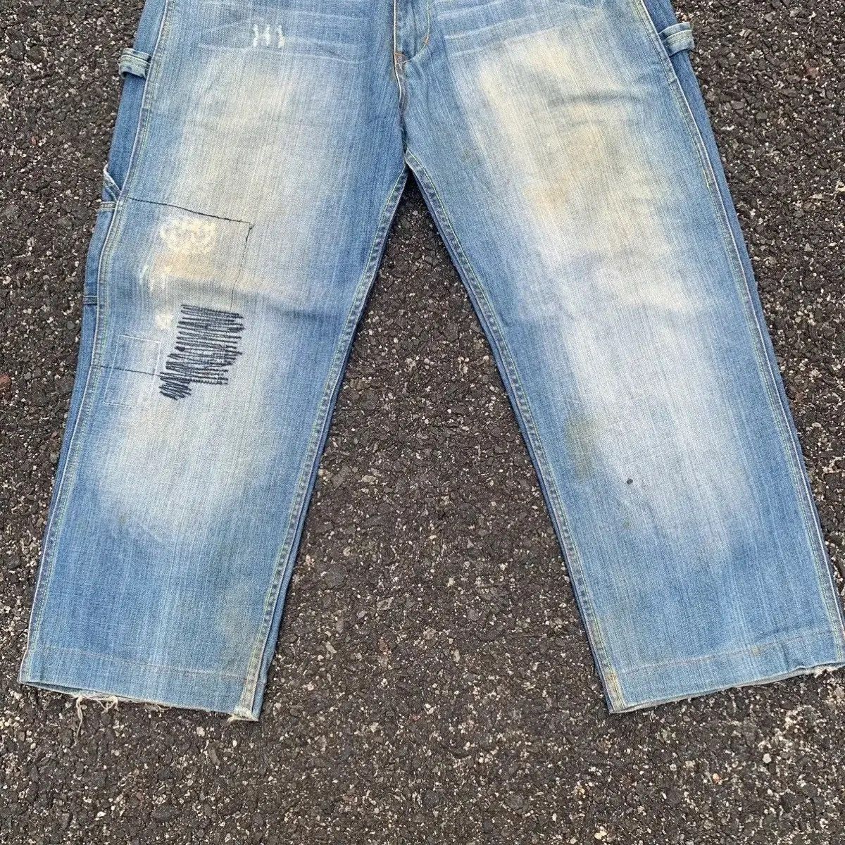 Japanese Brand Vintage Flip The Script Denim Baggy Hip Hop Jeans Pants Size US 35 - 4 Thumbnail