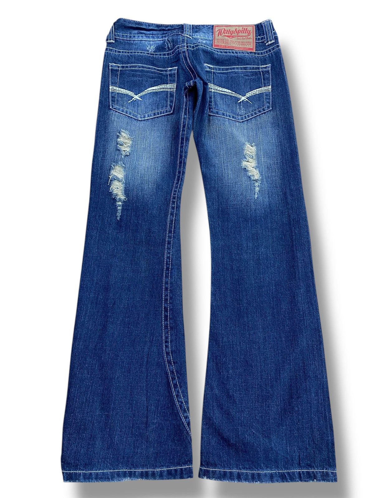 Japanese Brand Japanese Brand Faded Wash Ripped Style Flare Jeans Size US 30 / EU 46 - 3 Thumbnail