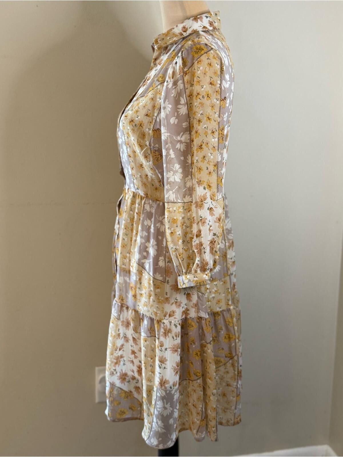 Other Paper Crane boho western midi dress floral patchwork SZ M Size M / US 6-8 / IT 42-44 - 3 Thumbnail