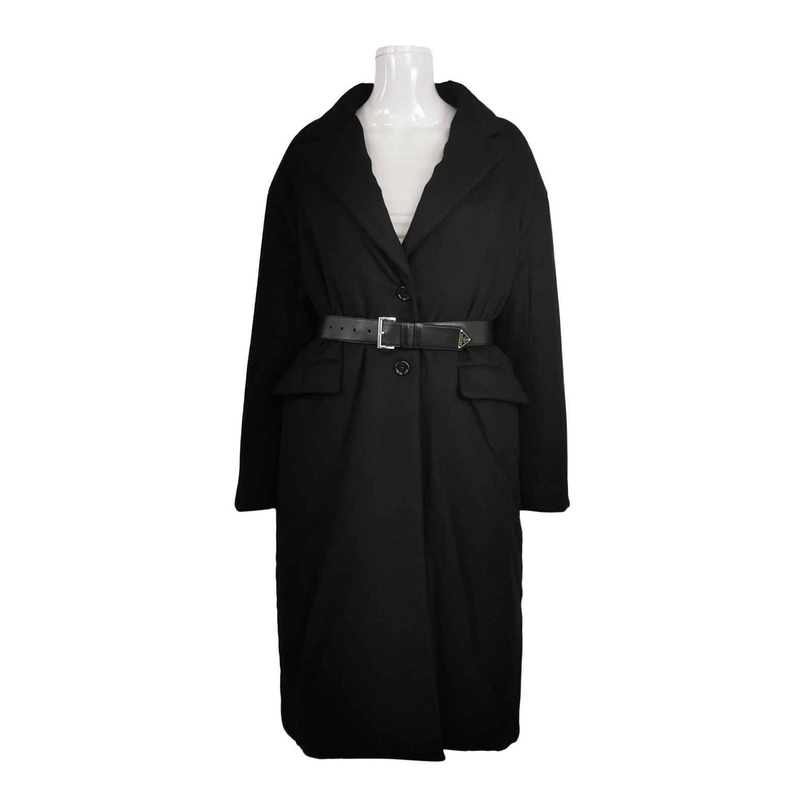 Prada Prada Wool Blend Long Sleeve Belted Coat 0079 Size US M / EU 48-50 / 2 - 1 Thumbnail