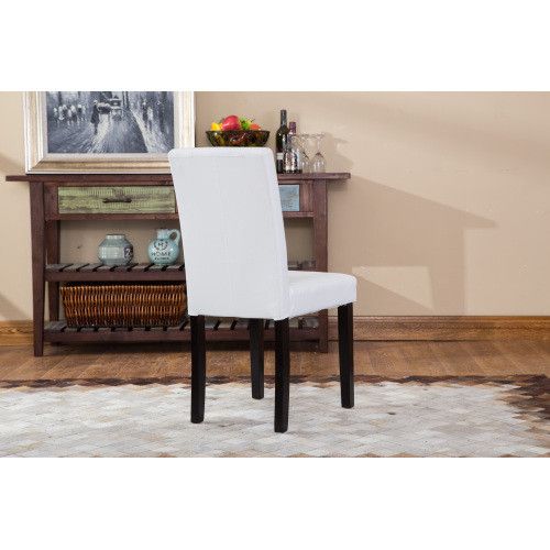 Designer × Homemade Urban Style Solid Wood Leatherette Padded Parson Chair, Whit Size US L / EU 52-54 / 3 - 7 Thumbnail