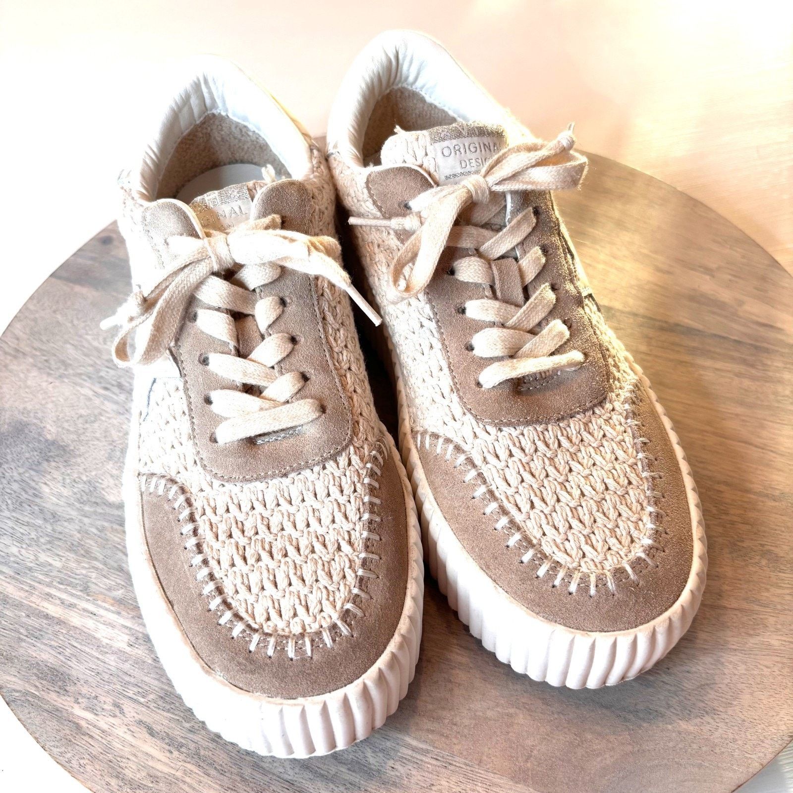 Vintage Havana Vintage Havana Crochet Platform Sneakers Size 9 Beige Cream Size US 9 / IT 39 - 6 Thumbnail