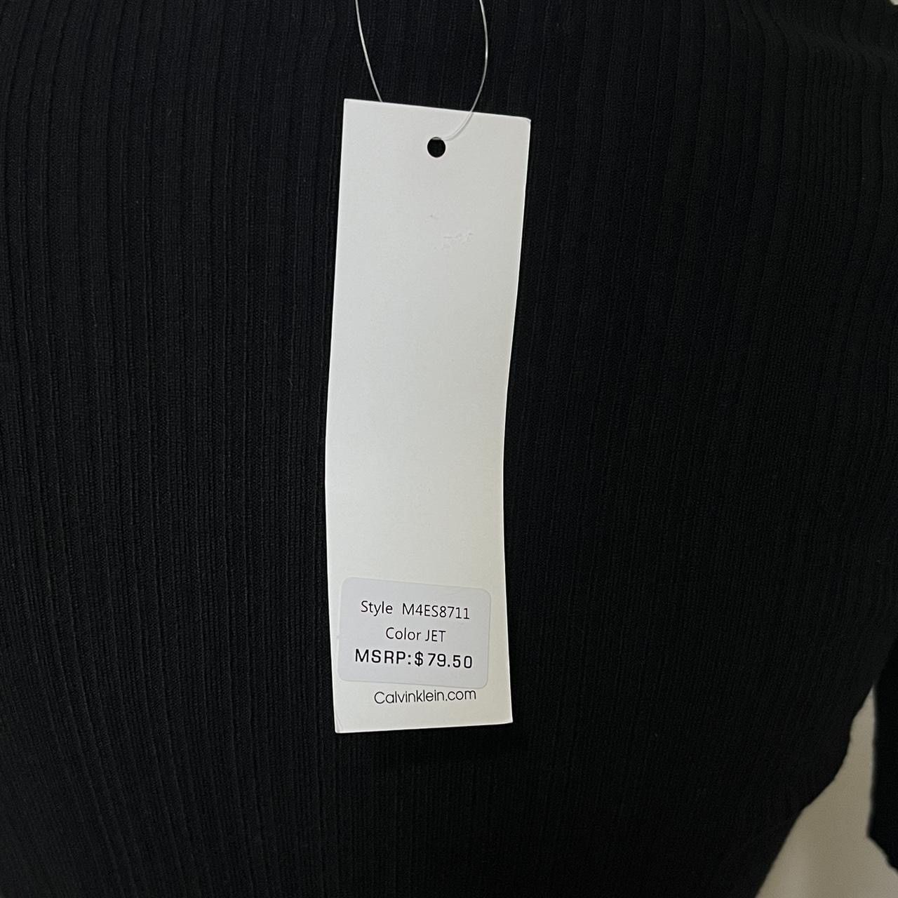 Calvin Klein Calvin Klein Black Square Neckline Short Sleeve Tee Size XS / US 0-2 / IT 36-38 - 2 Thumbnail