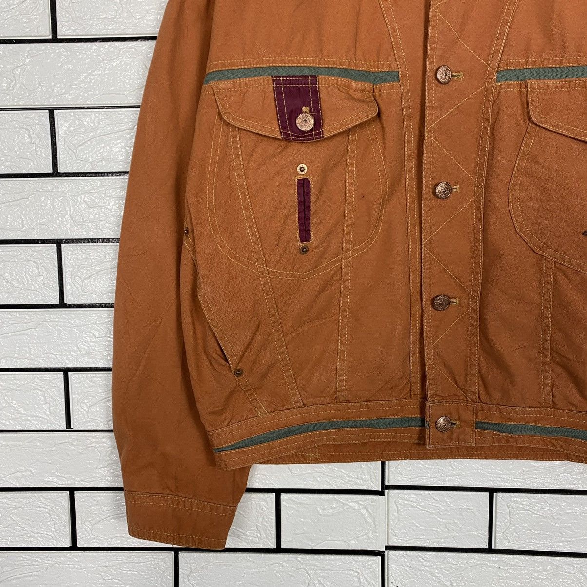 Japanese Brand 🔥CROPPED HUNTING JACKET DUCK CANVAS MACHOPE ISSEY MIYAKE Size US L / EU 52-54 / 3 - 4 Thumbnail